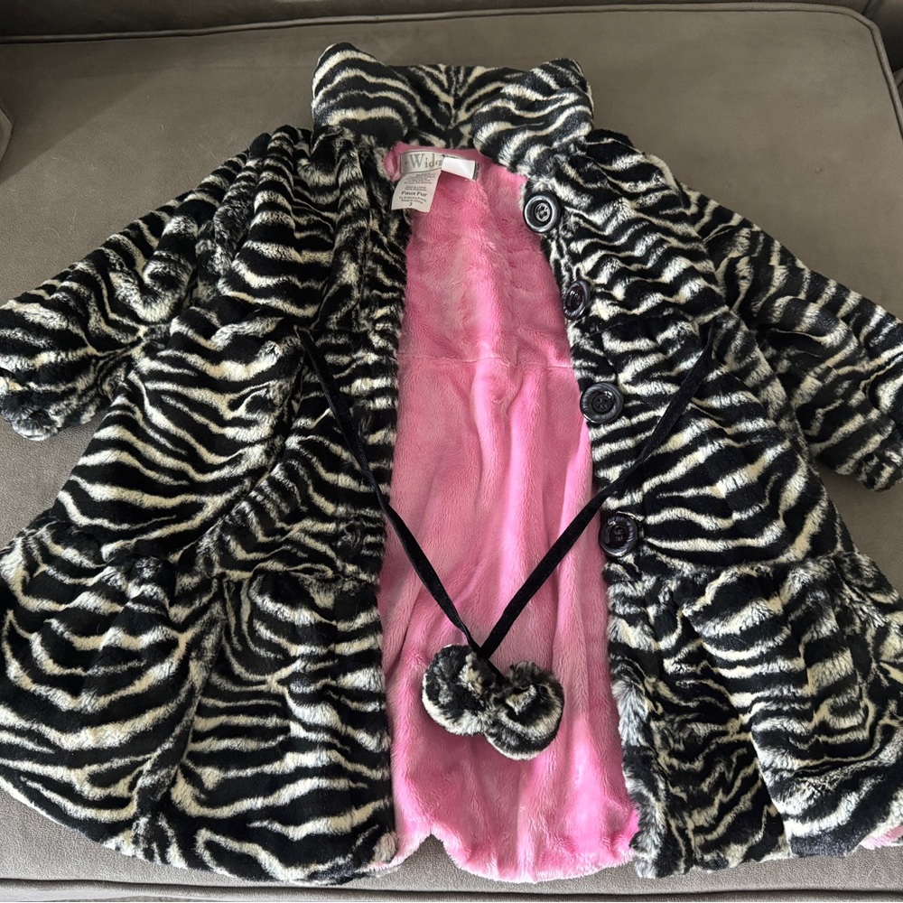 Faux fur toddler jacket